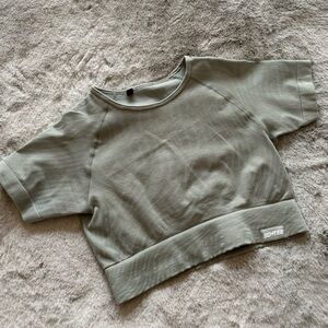 Bo+Tee Olive Green Crop Top